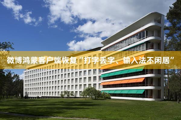 微博鸿蒙客户端恢复“打字丢字、输入法不闲居”